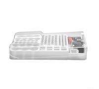 Étui Piles avec Testeur Compatible Grande Capacité(White) | Couvercle transparent, accès rapide, 93 piles max, anti-perte, pour vue claire stocks