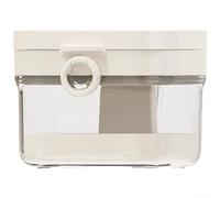 Étui Portatif Pour Bagues Et Accessoires Avec pour plateau Drainant(white) | Double couche, intégré, compartiments organisés, joint silicone, design compact 9x9x7cm