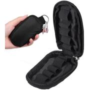 Étui pour 10 Flacons D’Huiles Essentielles de 2ml, Noir à poignée | Fermeture Zippée, Compartiments Multiples, Tissu Doublé, Crochet Suspendu, Format 12,5x6x1,5cm pour Voyage ou Voiture