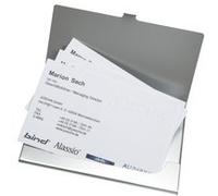 Etui pour cartes de visite, en aluminium, argent mat