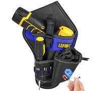 Étui pour perceuse, étui à impact robuste pour ceinture à outils, porte-perceuse, pochette compatible avec la plupart des perceuses, noir/bleu