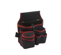 Étui pour Perceuse Sac de Rangement d'outils Multifonctionnel, Pochette Ceinture, boîte à Outils d'électricien, Sac Taille perceuse, clé Tournevis matériel Sacs Organisateur(Black Red)