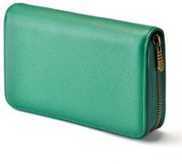 Étui pour stylos à bille roller Echt leer, 10 compartiments séparés, vert clair, fait main, organiseur, fermeture à glissière