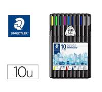 Etui staedtler triplus mobily set 10 unites 4 feutres 2 stylos 1 porte-mine 2 surligneurs 1 regle