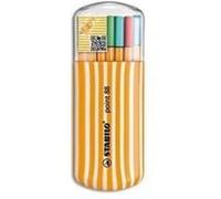 Étui Zebrui de 20 Stylo-Feutre POINT 88 Pointe Fine 0,4 mm avec attache couleurs assorties G