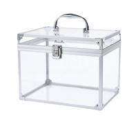 Etyldya Organisateur de Maquillage, étui Cosmétique Transparent, Portable et Anti-poussière En Acrylique, élégant Coffret En Forme de Couronne pour Bijoux et, Clair
