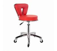 Etyldya Siège de Coiffure Professionnel Chaise de Salon Tabouret Rotatif Fauteuil de Maquillage Dossier Rembourré Hauteur Ajustable Colonne à et Cinq Roues, Rouge
