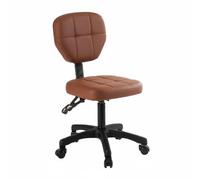 Etyldya Siège de Coiffure Salon Chaise Tabouret Fauteuil Roulant Pivotant Réglable en Hauteur en Similicuir avec Dossier, Base À Cinq Branches en Nylon, Dossier Inclinable, Coussin Épaissi Amélioré