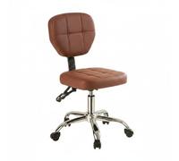 Etyldya Siège de Coiffure Salon Chaise Tabouret Fauteuil Roulant Pivotant Réglable en Hauteur en Similicuir avec Dossier, Base À Cinq Branches Galvanisée, Dossier Inclinable, Coussin Épaissi Amélioré