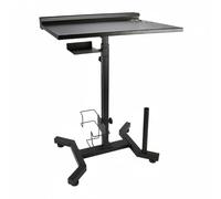 Etyldya Station de Travail Professionnelle Table Chariot Roulant Plateau Réglable en Fer Support Gobelet Organiseur Latéral Structure Stable Adaptée aux Salons de Préparation Prestations Mobiles
