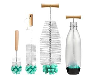 Euablfo 3 Pièces Goupillon Bouteille, 33 cm Goupillon Gourde et éponge Douce, Ecouvillon Bouteille pour Carafes en Verre pour SodaStream, Bouteilles de Soda
