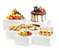 EUBSWA Lot de 6 Presentoir Aperitif Buffet Cube, Presentoir Gateau en Acrylique, Support Gateau polystyrene Supports de Buffet Mariage pour Traiteur, Dessert, Bijoux, Figurines, Bonbons, Aliments