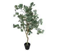 Eucalyptus artificiel avec pot plastique - H. 127 cm - Vert