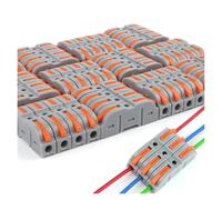 eufeifeiegds Connecteur de fil 1 entrée et 1 sortie, épissure rapide, multiplex, levier Compact, bornier à sertir for connecteur de câble d'éclairage domestique, 34/50 pièces wefeiegds(NC-221T 50PCS)