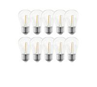 eufeifeiegds Lot de 10 ampoules à filament S14 for guirlandes solaires E27 E26 5 V 1 W, couvercle PC, LED blanc chaud étanches
