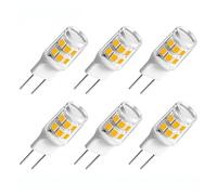 eufeifeiegds Lot de 6 ampoules LED G8 GY8. à culot deux broches, 2 W, 120 V, 20, for éclairage sous plan travail cuisine(White 6000K)