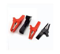 eufeifeiegds Pince crocodile 55 mm, pince crocodile, pince crocodile, pince crocodile, bricolage, sonde de test, couleur noire et rouge, câble de prise, pinces électriques isolées wefeiegds(2 red 2 bl