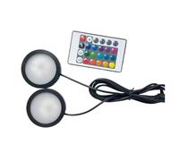 eufeifeiegds Projecteur LED USB 3W DC 5V RGB avec télécommande, lampe for vitrine de bijouterie, comptoir, mini spot plafonnier, prise 2 en 1(Black shell,RGB with remote)