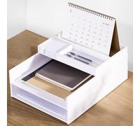 Eufrozy Corbeille a Courrier Bureau, Plateau de Bureau Blanc Empilables à 3 Niveaux pour Fichiers Papiers