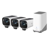 [Prix final : 599,99 €] eufy Security S3 Pro 3+1 Kit, Caméra de surveillance sans fil WiFi 4K avec panneau solaire, Vision nocturne MaxColor, Reconnaissance faciale par IA, Stockage local, Aucun frais
