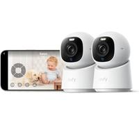 eufy E30 4K caméra de Surveillance intérieure, Paquet de 2 | 4K UHD, rotation 360° et inclinaison, vision nocturne en couleur, détection par IA, suivi auto, fonctionne avec HomeKit