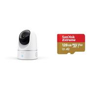eufy security 2K Caméra Surveillance WiFi Intérieure de Sécurité du Domicile & SanDisk 128 Go Extreme Carte Mémoire MicroSDXC + Adaptateur SD avec