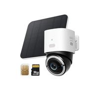Eufy Security 4G LTE Cam S330, Caméras Solaires Cellulaires 4K Sans Fil | Panoramique et inclinaison, mode double 4G et Wi-Fi, suivi IA, avec carte SIM et carte SD 32 Go, pas de WiFi, pas de problème
