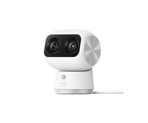 eufy Security Indoor Cam S350 Caméra de sécurité intérieure 4K UHD avec Zoom 8 x et PTZ à 360 °, idéale pour Moniteur de bébé/Appareil Photo pour Animaux domestiques/Chiens/sécurité à Domicile, IA