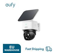 eufy Security SoloCam S340, Caméras de sécurité extérieures sans fil à énergie solaire, Caméras de sécurité domestique, 360 ° Couverture panoramique et inclinable, sans angles morts, Wi-Fi 2,4 GHz,