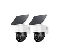 eufy SoloCamS340 3K Caméra Surveillance WiFi extérieur sans Fil | Caméras solaire, Wi-Fi 2,4 GHz, 360° PTZ, sans frais, suivi auto, détection IA vision nocturne couleurs, paquet de 2