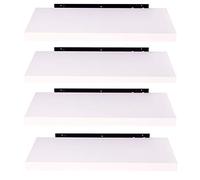 EUGAD 4 pièces Étagère Murale étagères suspendues en Bois,30x22,9x3,8cm Blanc 0086QJ-4