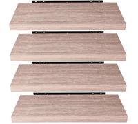 EUGAD 4 pièces Étagère Murale étagères suspendues en Bois,60x22,9x3,8cm Sonoma Chêne