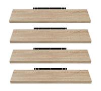 EUGAD 4 pièces Étagère Murale étagères suspendues en Bois,80x22,9x3,8cm Chêne Jaune 0117QJ-4