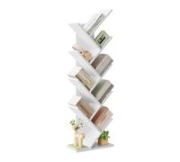 EUGAD Bibliothèque, Étagère à 8 Niveaux, 40x20x127cm, Blanc, 0011SHG