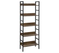 EUGAD Bibliothèque Étagère de Rangement, à 5 Niveaux | en MDF et Métal, 60x27,5x160cm, Marron Vintage
