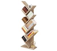 EUGAD Bibliothèque Étagère de Rangement, en Forme d’Arbre, à 8 Niveaux | 40x20x127cm, Blanc/Chêne Clair
