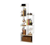 EUGAD Bibliothèque Étagère, Forme d'arbre, Blanc+Chêne Clair | Étagère de Rangement, en Bois d'Ingénierie, 49x25x146cm