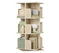 EUGAD Bibliothèque Rotative à 3 Niveaux avec 12 Compartiments, Chêne Clair | Étagère Pivotante, pour Salon Bureau, 40x94,5x40 cm