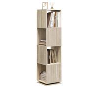 EUGAD Bibliothèque Rotative à 4 Niveaux, Colonne, 35x35x145cm, Chêne Clair | Étagère Cube, pour Salon, Bureau, Chambre