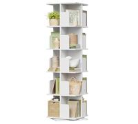 EUGAD Bibliothèque Tournante à 5 Niveaux, Blanc | Bibliothèque Étroite et Haute, sur Pied