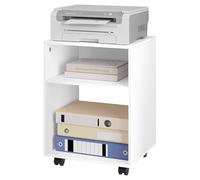 EUGAD Caisson de Bureau, en Bois d'Ingénierie, 40x35x55cm, Blanc | avec Roulettes, Freins, 2 Compartiments