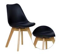 EUGAD Chaise de salle à manger en similicuir et plastique 48x42x82cm Noir