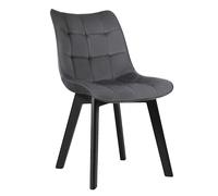EUGAD Chaises de Salle à Manger,Gris foncé | Chaise de Cuisine, Revêtement en Velours, Pieds en Bois Massif