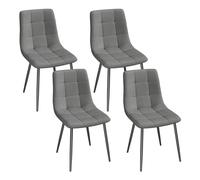 EUGAD Chaises de Salle à Manger Lot de 4,Gris Foncé | Chaise de Cuisine, avec Pieds en Métal et Dossier, Siège Rembourré, en Velours