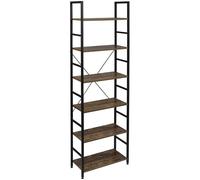 EUGAD Etagère de rangement 60x28x180cm - en MDF et métal 6 niveaux - Vintage