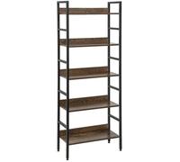 EUGAD Etagère de rangement en MDF et métal 5 niveaux 60x27.5x160cm Vintage