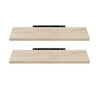 EUGAD Étagère Murale Lot de 2 étagères tablettes Style Moderne en Bois,100x22,9x3,8cm Chêne Jaune 0118QJ-2