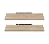 EUGAD Étagère Murale Lot de 2 étagères tablettes Style Moderne en Bois,120x22,9x3,8cm Chêne Jaune 0120QJ-2