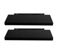 EUGAD Étagère Murale Lot de 2 étagères tablettes Style Moderne en Bois,25x22,9x3,8cm Noir 0081QJ-2