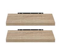 EUGAD Étagère Murale Lot de 2 étagères tablettes Style Moderne en Bois,40x22,9x3,8cm,Chêne Jaune,0114QJ-2